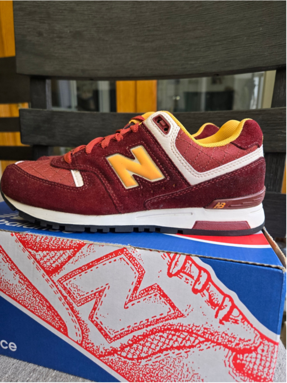 Women's New Balance 578 Sneakers Burgundy Yellow Size 8